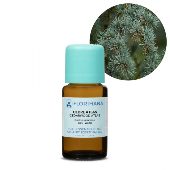 Cedarwood Atlas Organic Florihana, Ulei esential de Cedru( Cedrus atlantica) cu proprietati purificatoare si foartye utilizat in masajul terapeutic.