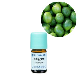 Lămâie Verde, Ulei esențial de Lime Organic Florihana, Citrus aurantifolia, aromaflor.ro